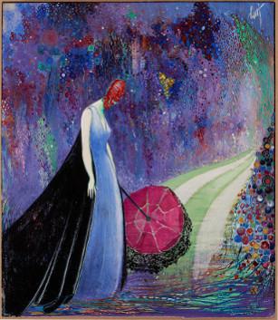 Betto Lotti, Dame au parapluie, 1925