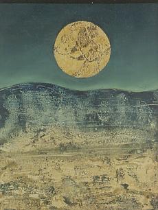Max Ernst, Lune jaune, 1960, olio su tela, cm 23x18   