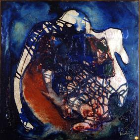 Georges Mathieu, Disintegrazione, 1946, olio su tela cm 70x70