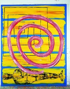 Menchu Lamas, Espiral do soño, 2001, tecnica mista su tela, cm 250x200