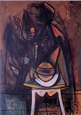 Wilfredo Lam, La cena, 1944, olio su tela