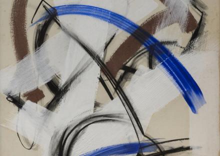 Pietro Coletta, 2009, Barchetta sul Gange, tecnica mista carboncino tempera su cartone vegetale, cm 108x78
