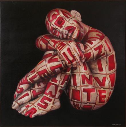 Rabarama, Sapere, 2007, olio su tela, cm. 90x90 90x90