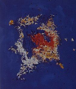 Lucio Fontana, Concetto spaziale, 1955, vetro su tela, cm 81x65