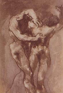 Auguste Rodin, Les hérétiques, 1895, incisione annotata e corretta da Rodin, cm 21,5x15 
