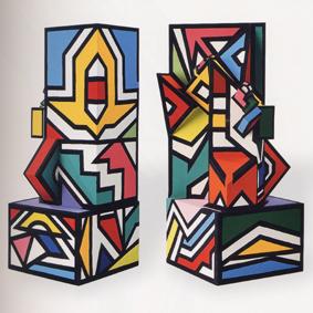 Scampini+Ndebele, Modulo Ibala, tempera su legno cm 60x30x30