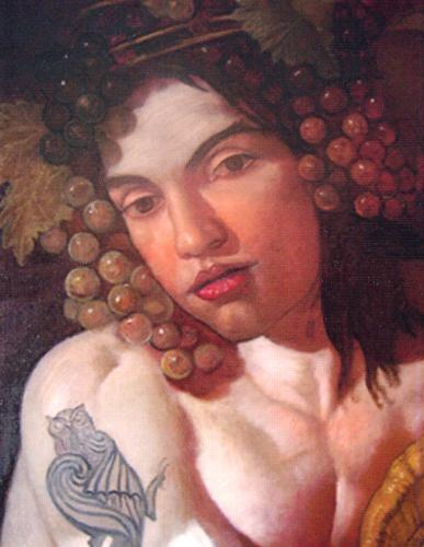 Vincenzo Sorrentino, Bacco tatuato, 2006, olio su tela, cm170x190