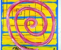 Menchu Lamas, Espiral do soño, 2001, tecnica mista su tela, cm 250x200
