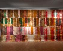 Renata Boero, Fioritura 1, 1990-2000, colori vegetali, tecnica mista su tela, cm 560x 298