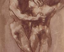 Auguste Rodin, Les hérétiques, 1895, incisione annotata e corretta da Rodin, cm 21,5x15 