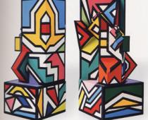 Scampini+Ndebele, Modulo Ibala, tempera su legno cm 60x30x30